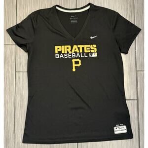 Pittsburgh Pirates Nike Black Vneck Short Sleeve T-Shirt Women’s Large